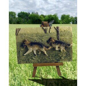 Vintage Kami Beautiful World of Dogs Mini Resin Portraits. Hand Painted & Sculpt